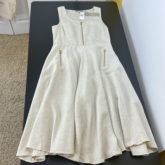 Vtg Joan Vass Linen Blend Sleeveless Dress Sz 8 Full Flowy Skirt Pockets… - Picture 14 of 14